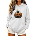 thumbnail image 2 of Molidfa Womens Spooky Ghost Hoodie Pumpkin Halloween Graphic Oversized Pullover Top, 2 of 5