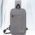 thumbnail image 3 of Men's Sling Bag Splash-proof USB Port Reflective Strip Chest Bag Sling Backpack, 3 of 10