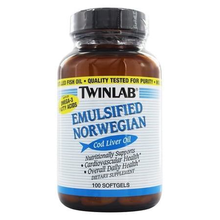 Twinlab Emulsified Norwegian Cod Liver Oil Liquid, Orange, 12 Fl Oz