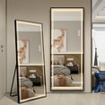 thumbnail image 2 of LAIYA Full Length Mirror With Ligths And Bracket Wall Mounted Floor Mounted LED Lighting Full Body Makeup Mirror Bedroom Dimming（65*24in，Black）, 2 of 7