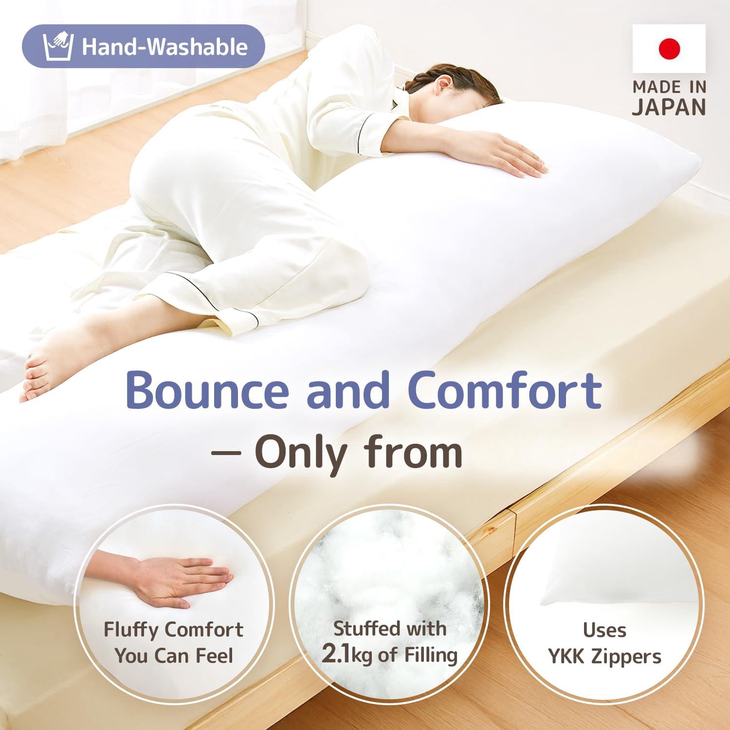 Body Pillow High Class (made In / 60 X 20 Inch (150 50cm)) Dakimakura For Side Sleepers (anime/maternity) - Washable