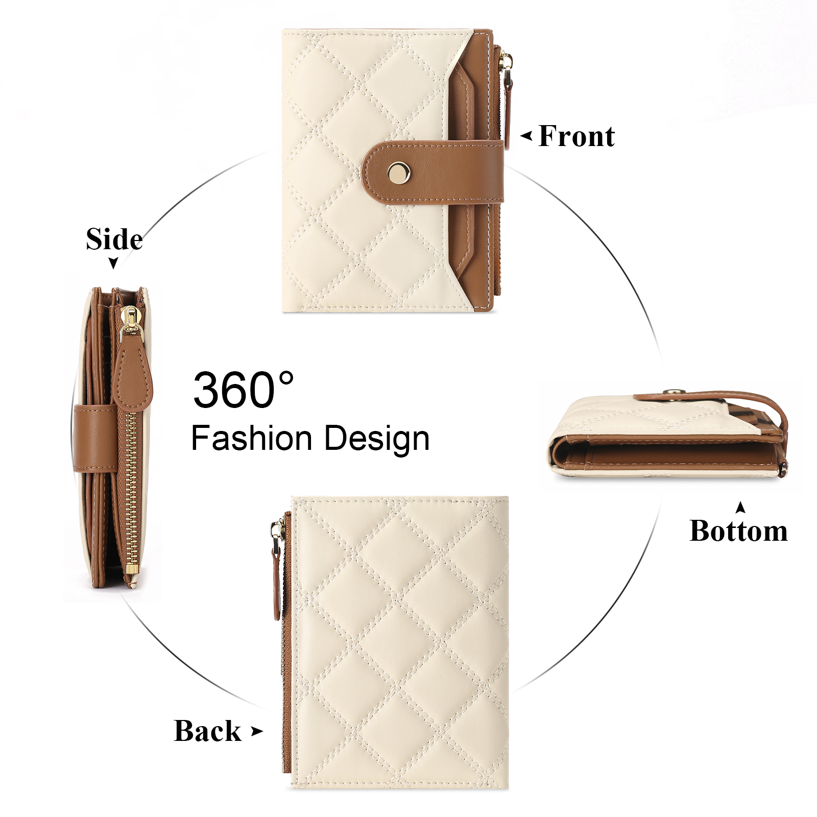 KALUNMA Womens Small Leather Wallet RFID Blocking photo 3