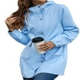 thumbnail image 3 of Imperméable imperméable pour Femmes Veste de Pluie Légère à Capuche avec Poches pour la Randonnée en Plein Air, 3 of 6