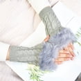 thumbnail image 1 of 1 par de guantes para mujer Guantes calientes sin impermeable a prueba a prueba durante el medio invierno para caminar lib Gris claro Yinane Guantes cálidos sin dedos, 1 of 7