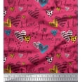 thumbnail image 1 of Soimoi Pink Rayon Fabric Heart & I Love You Text Decor Fabric Printed Yard 56 Inch Wide, 1 of 1