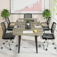 thumbnail image 2 of Tribesigns 6FT Conference Table, 70.8L x 35.4W x 29.5H inches Boat Shaped Meeting Table, 2 of 5