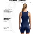 thumbnail image 3 of Exxact Sports Women’s Wrestling Singlet - Adult & Youth Sizes, High-Cut Female Powerlifting Singlet for Competition (Navy, Adult Small), 3 of 7