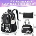 thumbnail image 4 of 3PCS Backpack Set, Waterproof Backpack with Lunch Box & Pencil Case for Travel Daypacks (Black), 4 of 7
