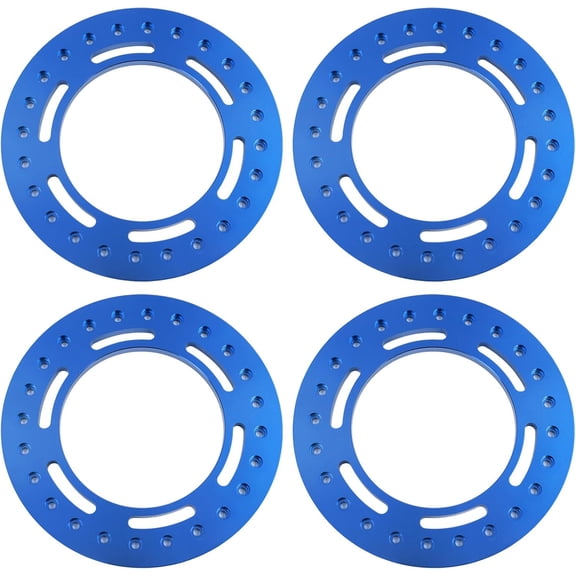 Premium Aluminum 2.9 Inch Beadlock Wheel Rim Replacement Rings in Blue 4PCS