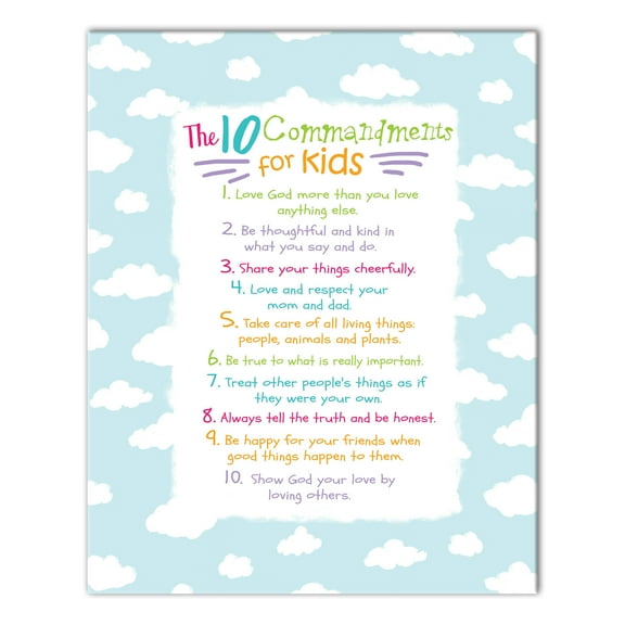 Creative Products Kids Ten Commandments Clouds 16x20 Canvas Wall Art