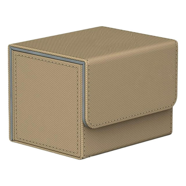 Sturdy Card Deck Box Storage Organizer Holder Closure Collectible Side-Loading Holds Display Standard Game Card for TCG , Brown