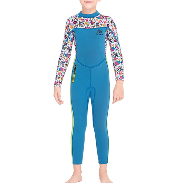 Niños y niñas niños traje de buceo traje ultrafino secado rápido 2.5 mm traje de baño para jóvenes buceo snorkeling surf natación azul xxl seitruly OD003673-10