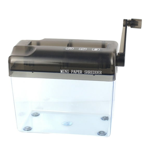 SIYTUAU Mini Desktop Manual Paper Shredder Portable Hand Crank Documents Credit Card Cutting Tool Security Protection Office Home File Shred Device Black
