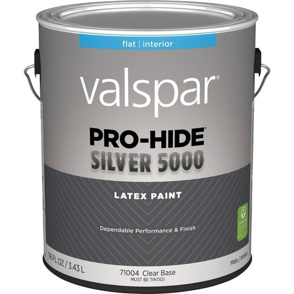 Valspar 028.0071004.007 Pro-Hide Silver 5000 Interior Paint, Flat Clear - 1 gal