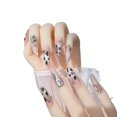 thumbnail image 5 of Armadura hecha a mano con estampado de leopardo, estilo Spice Girl, diseño de uñas francesas con forma de ojo de gato, productos terminados de armadura blanca extraíble, 5 of 5