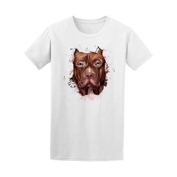Watercolor Pitbull Splash Art Tee Men's -Image by Shutterstock