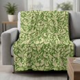 thumbnail image 2 of Green Flowers Blanket Soft Cozy Warm Throw Blanket for Couch, Plush Fuzzy Flannel Fleece Blankets for Sofa, Petals Daisy Floral Farmhouse Country Bed Blankets Lightweight Gifts for Women, 32"x48", 2 of 9