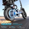 thumbnail image 4 of 1200W 25MPH Electric Scooter with Seat,35 Mile,14'' Puncture-Resistant Double-Layer Tires,48V 15A Battery with Waterproof Charging Port,High-Quality Waterproof R-Box, 3-Speed Commuter Escooter,UL2272, 4 of 12