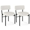 thumbnail image 1 of Costway Dining Chair Set of 2 with Curved Backrest Padded Seat & Metal Legs for Dining Room White, 1 of 9