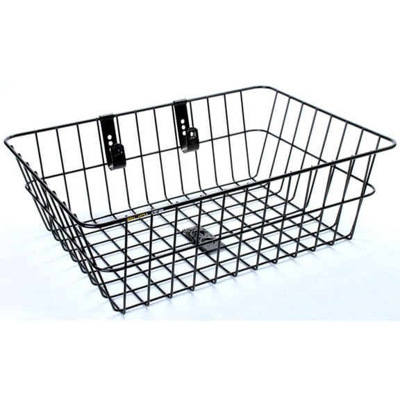 Sunlite Bicycle Front Steel Basket Black 15x10x5" Handlebar & Fork Mounted