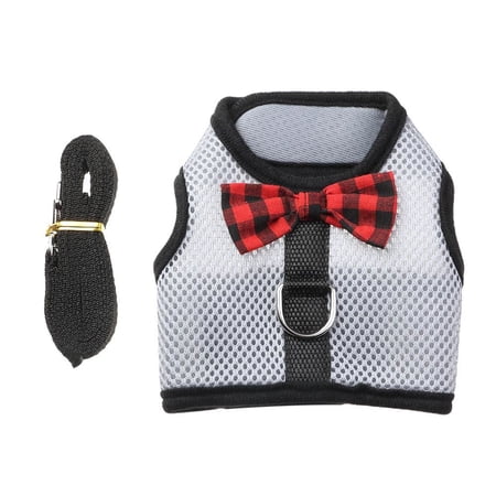 Ferret Strap Guinea Pig Small Animals Hamster Vest Harness Rabbit Leash Collar Bunny Mesh Chest GREY L