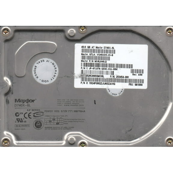 D740X-6L, GTLA VQ20A01701B, Quantum 20GB IDE 3.5 Hard Drive