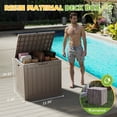 thumbnail image 5 of fazzn 30 Gallon Resin Deck Box Outdoor Indoor Waterproof Storage Box for Patio Furniture Pool Accessories Storage for Cushion Garden Tools (Brown), 5 of 7
