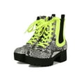 thumbnail image 5 of Women Neon Panel Lug Sole Chunky Platform Mid Calf Boot 19372, 5 of 6
