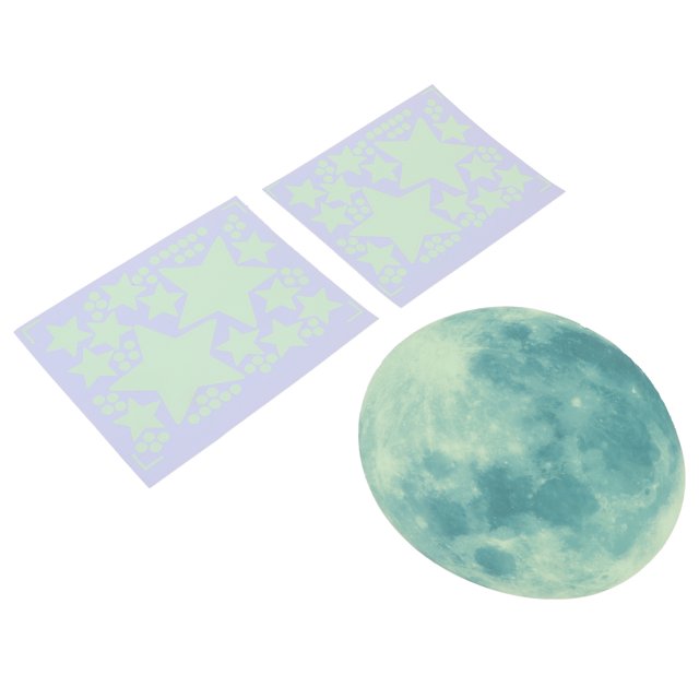 Adhesivo de pared BuyWeek luminoso fluorescente PVC Planeta Estrella