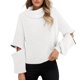 thumbnail image 1 of Gibobby Suéter de cuello alto mujer, Suéter de Punto Trenzado para Mujer 2023 con Cuello Alto y Manga Larga, Casual, Suelto, Grueso, para Exteriores(Blanco,G), 1 of 5