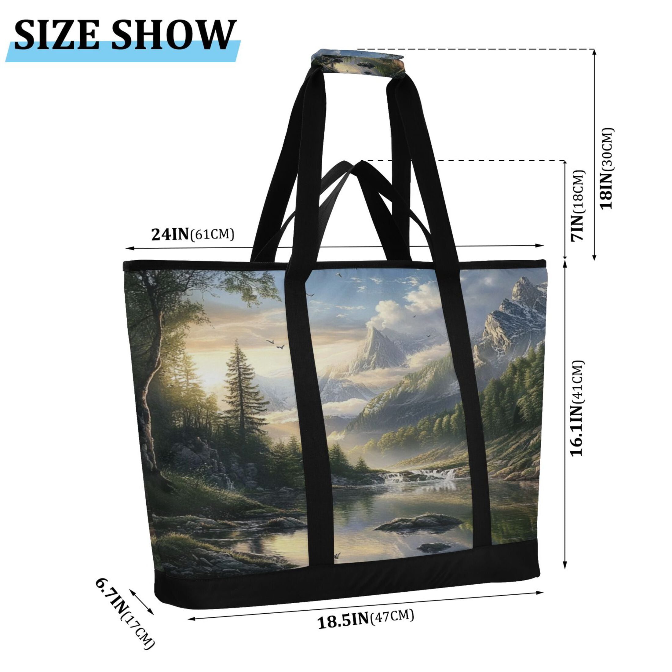 Large Hand-held Ice Pack Picnic Bag Insulation and Refrigeration Suitable for Shopping Picnics and Camping Mountain River