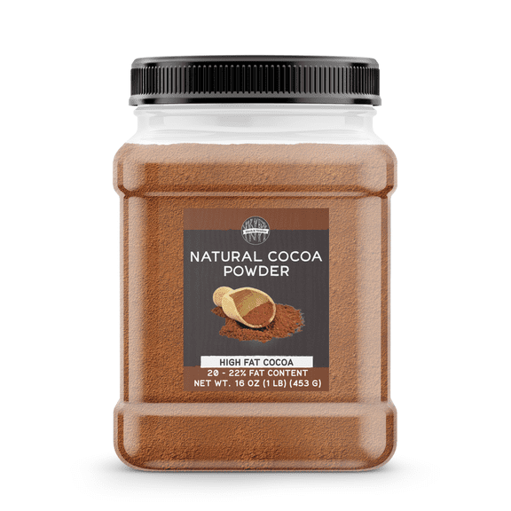 Birch & Meadow Natural High Fat Cocoa Powder, Non-Alkalized, 22/24% Cocoa Butter, Baking 16 Ounce