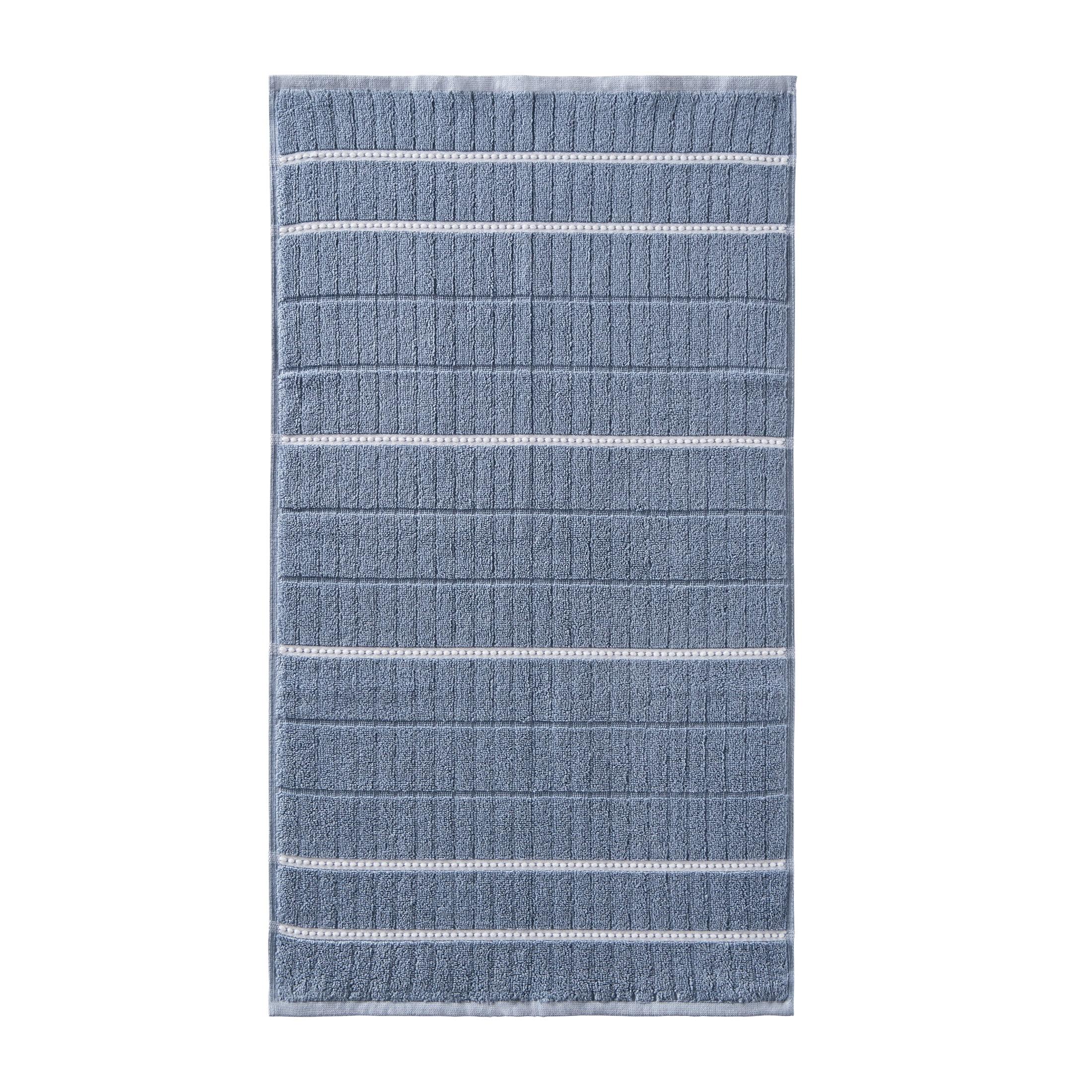 Better Homes & Gardens Soft Cotton Textured 4 Piece Bath Towel Set,Blue Silver