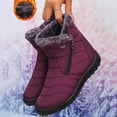 thumbnail image 6 of Alkepwun Snow Boots for Women Comfortable Warm Fur Lined Solid Color Side Zipper Flat Ankle Boot Thick Outdoor Slip On Waterproof Shoes Soft Cozy Versatile Practical Shoe, 6 of 7