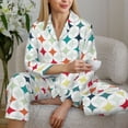 thumbnail image 6 of Pajama Sets for Women 2 Pcs, Colorful Geometric Button Down Long Sleeve Sleepwear Lounge PJ Sets, 6 of 6