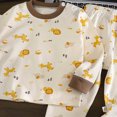 thumbnail image 4 of masbird Boys Girls Pajamas Little Toddler Long Sleeves and Pants Pajamas 2-Piece Pjs Set Kids Sleepwear 6-12 Months 12-24 Months 2t 3t 4t 5t 6t 7t 8t 9t(Brown,18-24 M), 4 of 4