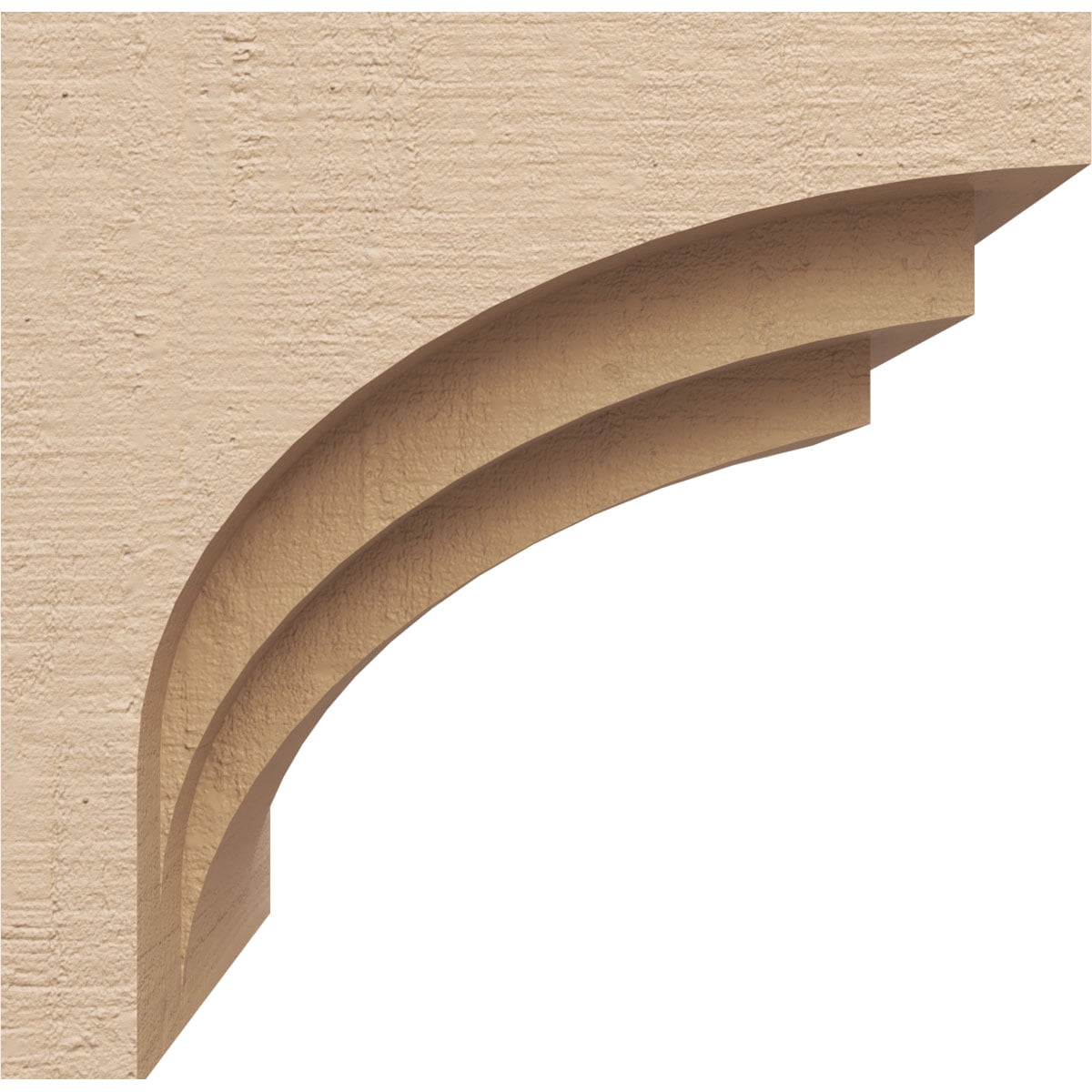8"W x 8"D x 8"H Wide Rockford Rough Cedar Woodgrain TimberThane Corbel, Primed Tan