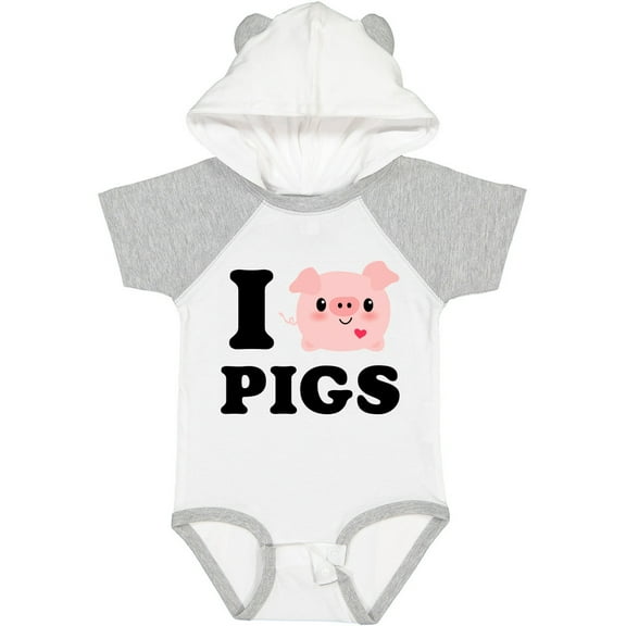 Inktastic I Love Pigs Boys or Girls Baby Bodysuit