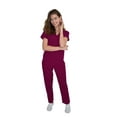 thumbnail image 6 of Green Town Scrubs for Women Scrub Set - V-Neck Top and Straight Leg Pant, 5 Pockets, Easy Care, Solids and Prints Uniforms, 6 of 7