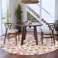 thumbnail image 4 of Easter Round Area Rugs Collection 6', Spring Colorful Rabbit Ears Eggs Flowers Carrots Non Slip Indoor Circular Throw Runner Rug Floor Mat Carpet for Living Room Dining Table Bedroom Nursery, 4 of 9