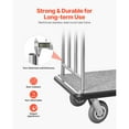 thumbnail image 2 of KFFKFF Guest Baggage Trolley, Supports up to 800 LBS, Sleek Stainless Steel Design Bellhop's Trolley, Attendant's Trolley with Grey Carpeted Platform and 6-inch Rubber Tyres, 2 of 9