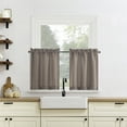 thumbnail image 6 of Mainstays 3-Piece Textured Semi Sheer Rod Pocket Kitchen Window Tier Pair and Valance, 2 Café Curtains and 1 Curtain Valance, Beige, 56"W x 36"L, 6 of 8