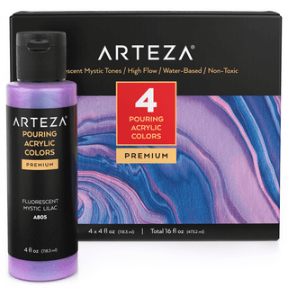  ARTEZA Glitter Acrylic Paint, 14 Iridescent Colors, 2 fl oz  Bottles, Transparent Base, Iridescent Paint with Chunky Glitter, Art  Supplies for Adding Accents to Canvas, Paper, Wood, and Glass