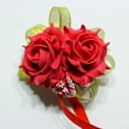 thumbnail image 4 of Duixinghas Foam Rose Flowers Bridal Bridesmaid Wrist Corsage Wedding Party Ribbon Bracelet, 4 of 7