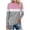 Grey, variant on HCYSFG Womens Color Block T Shirts Crewneck Long Sleeve Contrast Panel Relaxed Fit Casual Pullover Tees Everyday Fall Tops