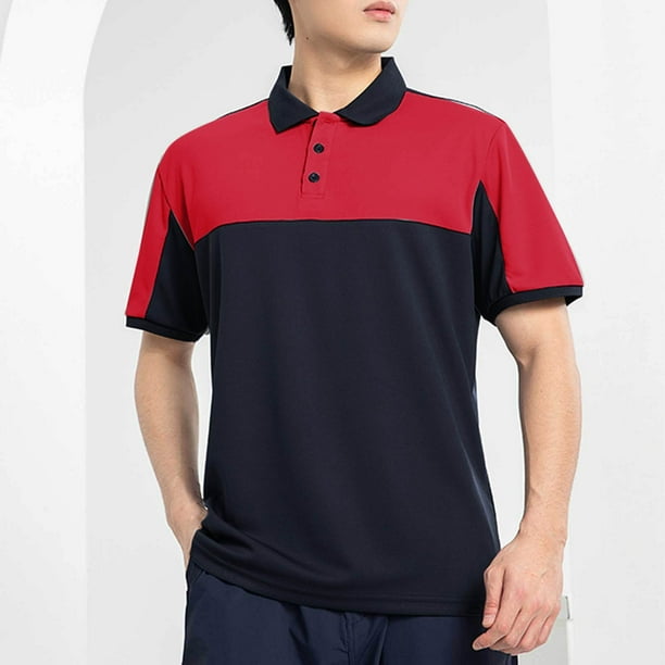 pstuiky Mangas cortas para hombre, Camisa informal de manga corta con botones y cuello vuelto para hombre, de color liso camisetas de hombre xxl