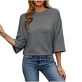 thumbnail image 4 of Posijego Womens 3/4 Sleeve Shirts Athletic Workout T-Shirts Backless Summer Casual Running Yoga Active Tees for Women, 4 of 9