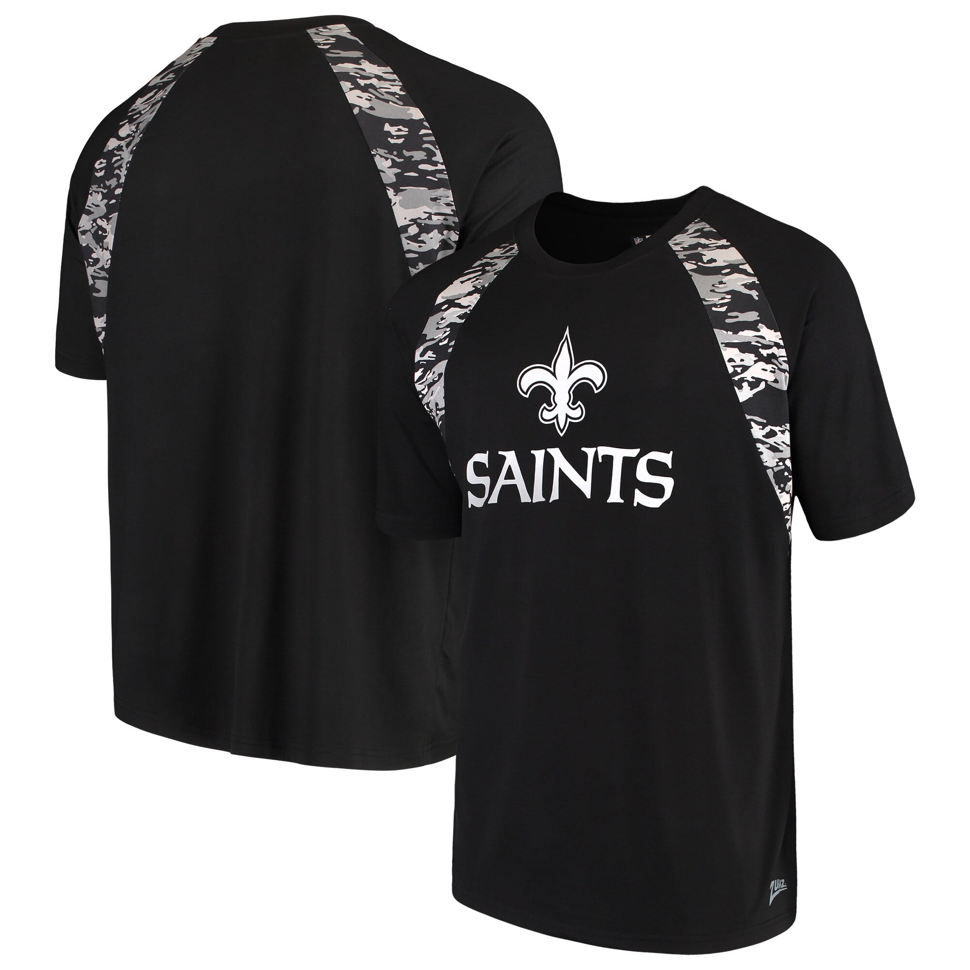 Zubaz Black Miami Dolphins Camo Raglan 