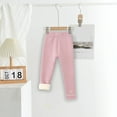 thumbnail image 4 of Odeerbi Toddler Girls Fleece Lined Leggings Winter Warm Fleece Leggings Elastic Cotton Pants Pink 1-2 Years, 4 of 9