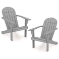 thumbnail image 1 of Gymax 2PCS Patio Adirondack Chair w/ Inclined Seat High Backrest & Wide Armrests Gray, 1 of 5